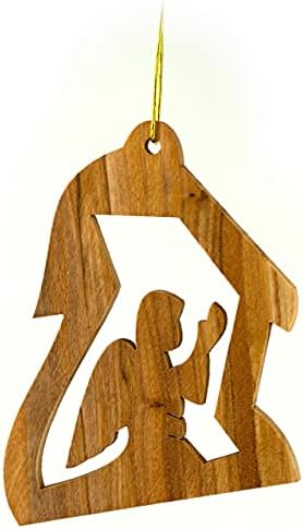 פעמון הילידים, חבילה בתפזורת של 6 אדמות קדושות עץ זית קישוטים לחג המולד מישראל, קישוטים תלויים מעץ