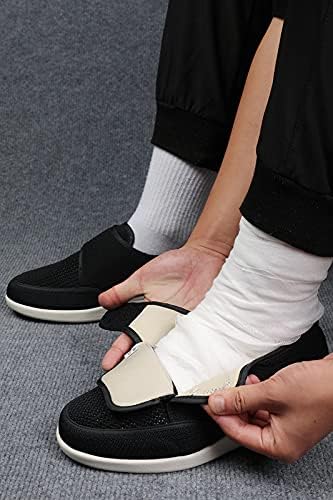 נעליים סוכרתיות של Yibobay לרוחב גבר נעל רחבה x עבור קשישים נעליים רחבות לנעלי הליכה בגבר סגירה מתכווננת